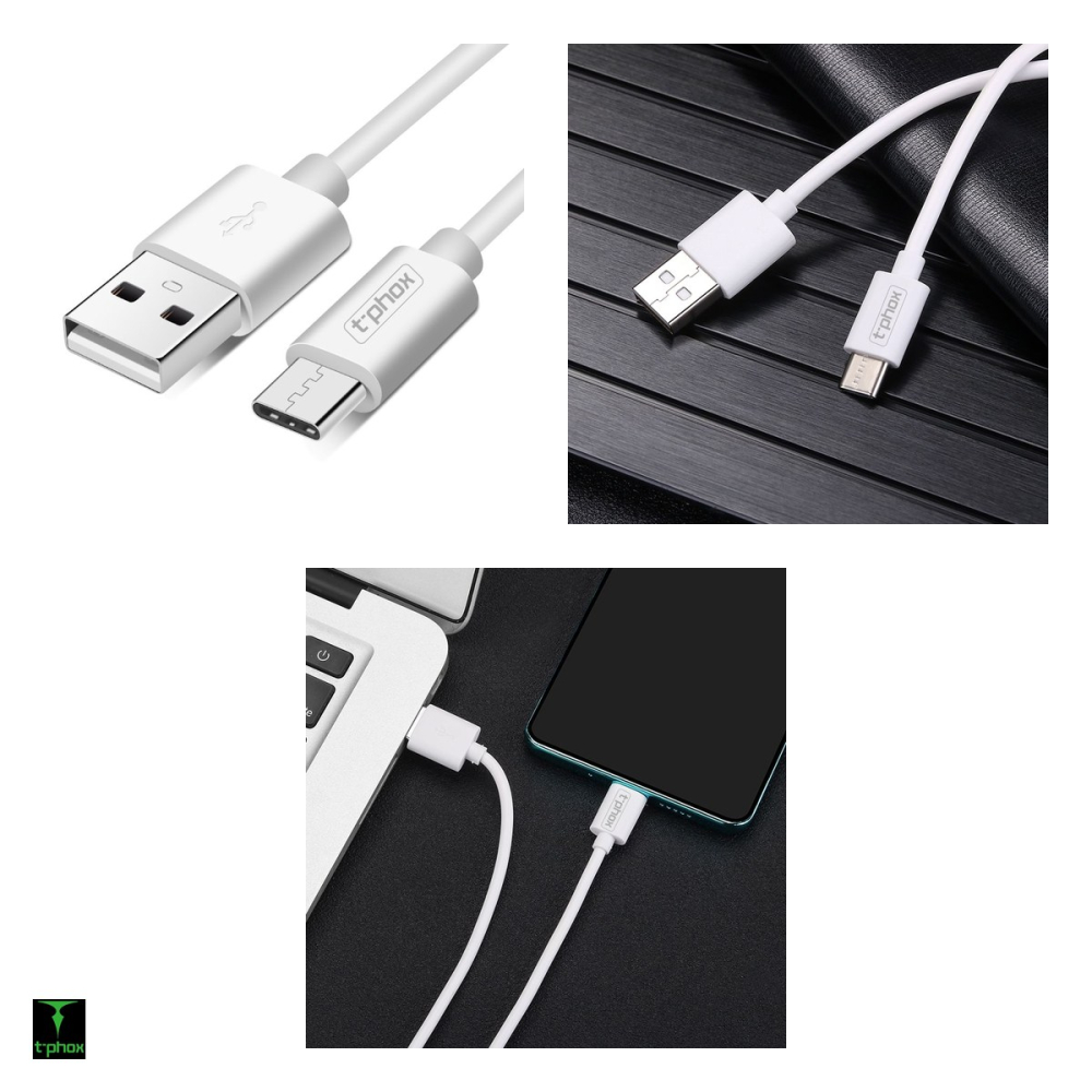 Cablu de date T-Phox Exceed, USB-A - USB-C, 1 m, alb [4]