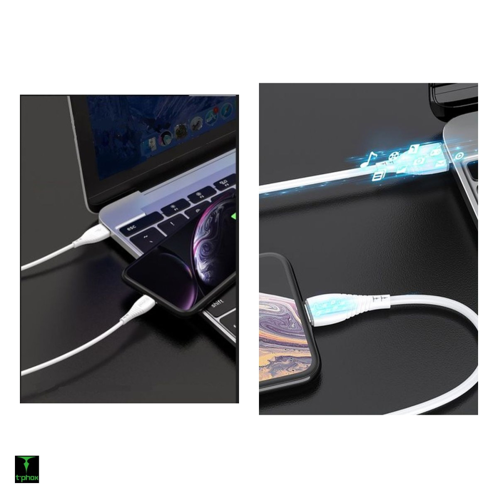 Cablu de date T-Phox Nature, USB-A - Lightning, 1,2 m, 3A, alb [5]