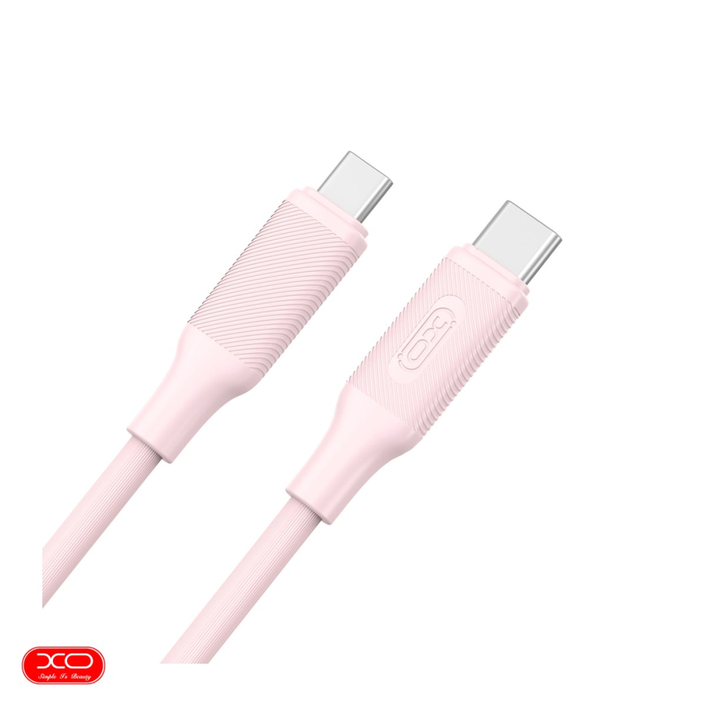 Cablu de date XO NB-Q265B, USB-C - USB-C, 1 m, 60W, roz [4]