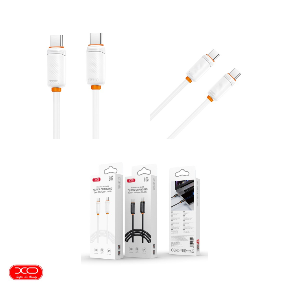Cablu de date XO NB-Q298, USB-C - USB-C, 1 m, 240W, alb [4]