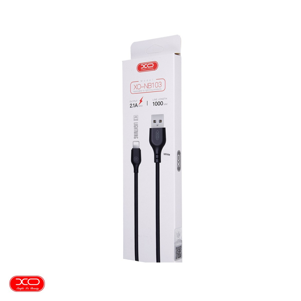 Cablu de date XO NB103, USB-A - Lightning, 1 m, 2,1A, alb [4]