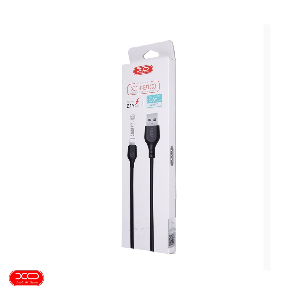 Cablu de date XO NB103, USB-A - Lightning, 2 m, 2,1A, alb [4]