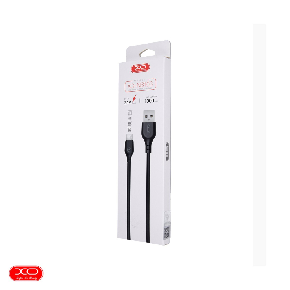 Cablu de date XO NB103, USB-A - Micro USB, 1 m, 2,1A, negru [4]