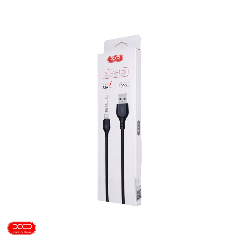 Cablu de date XO NB103, USB-A tata la USB-C tata, lungime 1 m, 2.1A, in cutie, negru [4]