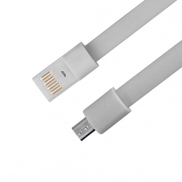 Cablu de incarcare si date USB 2.0 - microUSB,20 cm, tip bratara, gri [4]