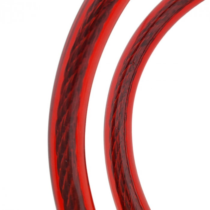 Antifurt bicicleta, de siguranta si protejare, lungime 60 cm, inchidere cu cifru, invelis flexibil din PVC siliconat rosu [5]