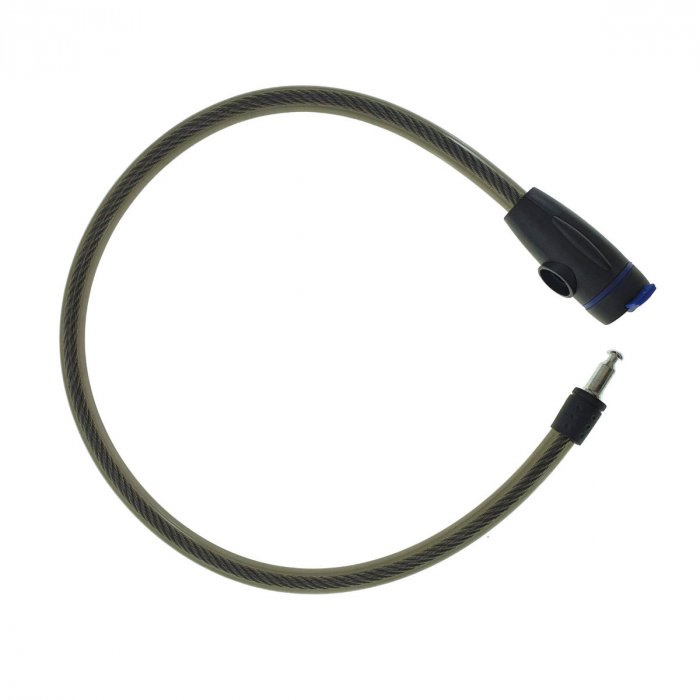 Cablu de otel, antifurt bicicleta, de siguranta si protejare, lungime 69 cm, inchidere cu cheie, invelis flexibil din PVC siliconat, negru [4]