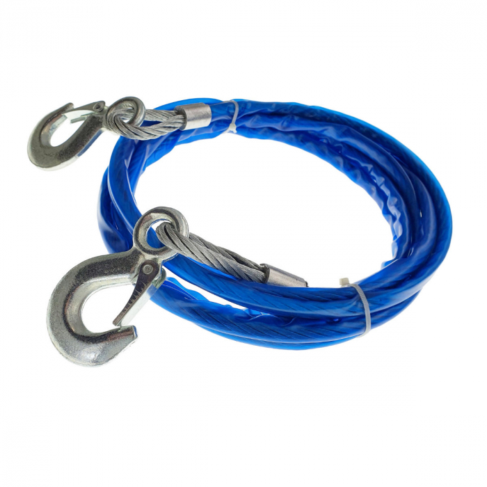 Cablu de tractare, din otel, izolat, lungime 4 m, grosime 12 mm, sarcina maxima 5 T, albastru [3]
