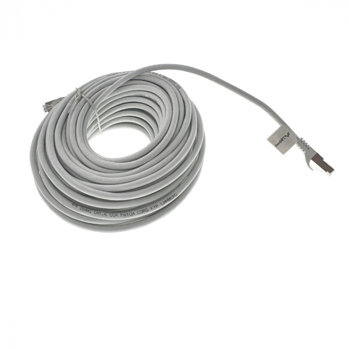 Cablu ecranat FTP, Lanberg 41888, cat.6, mufat 2xRJ45, lungime 20m, AWG 26, 250 MHz, de legatura retea, ethernet, gri [2]