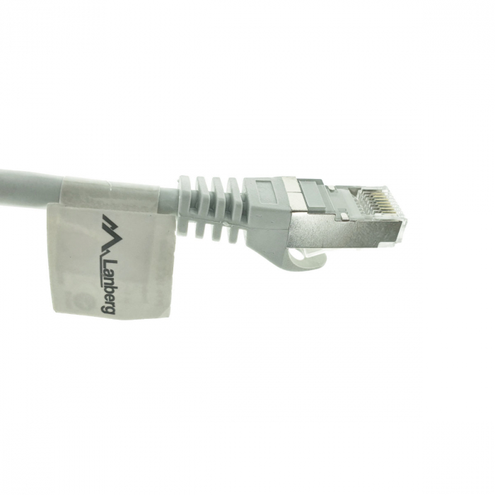 Cablu ecranat FTP, Lanberg 41888, cat.6, mufat 2xRJ45, lungime 20m, AWG 26, 250 MHz, de legatura retea, ethernet, gri [3]