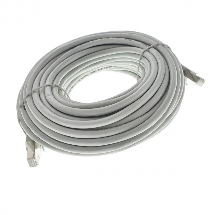 Cablu ecranat FTP, Lanberg 41888, cat.6, mufat 2xRJ45, lungime 20m, AWG 26, 250 MHz, de legatura retea, ethernet, gri [4]