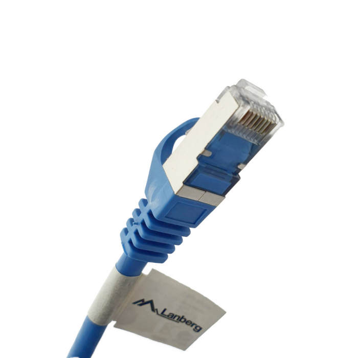 Cablu ecranat FTP, Lanberg 41908, cat 6, mufat 2xRJ45, lungime 20m, AWG 26, 250 MHz, de legatura retea, ethernet, albastru [3]