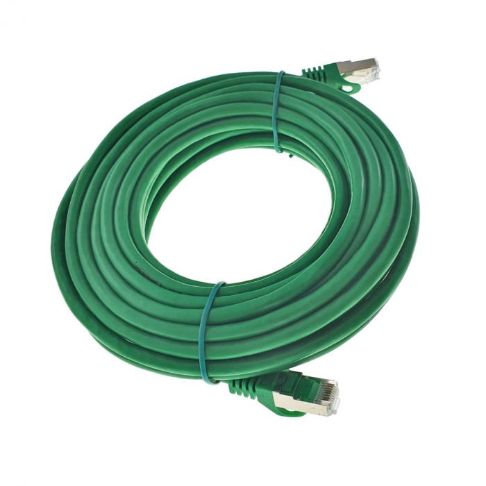 Cablu ecranat FTP, Lanberg 41916, cat.6, mufat 2xRJ45, lungime 10m, AWG 26, 250 MHz, de legatura retea, ethernet, verde [3]