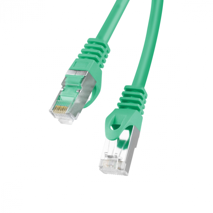 Cablu ecranat FTP, Lanberg 41916, cat.6, mufat 2xRJ45, lungime 10m, AWG 26, 250 MHz, de legatura retea, ethernet, verde [4]