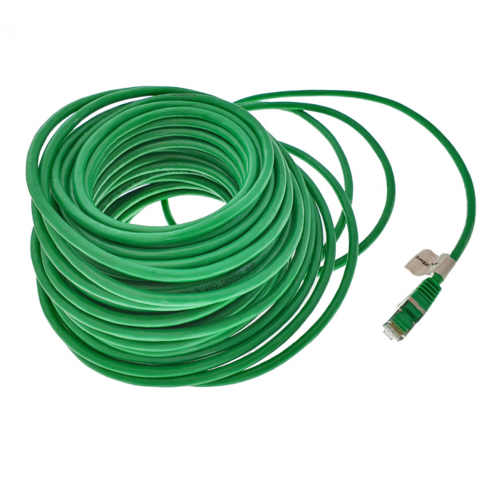 Cablu ecranat FTP, Lanberg 41918, cat 6, mufat 2xRJ45, lungime 20m, AWG 26, 250 MHz, de legatura retea, ethernet, verde [2]