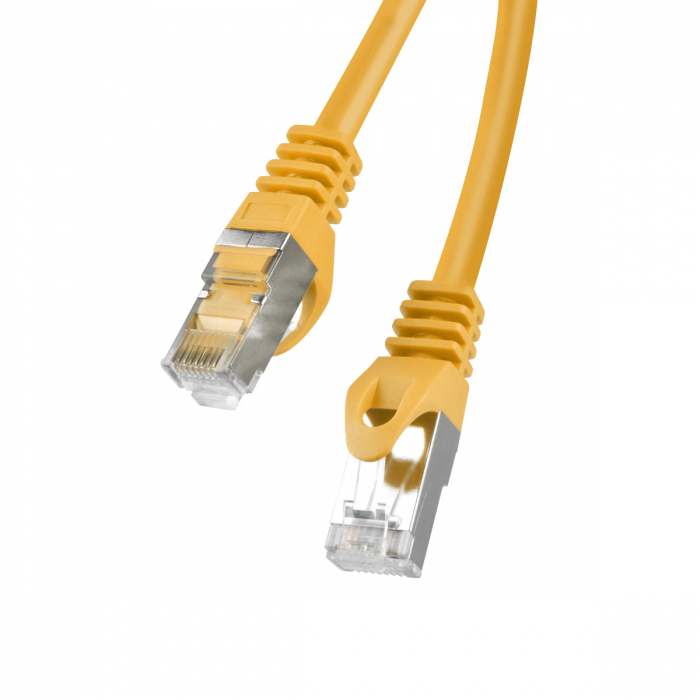 Cablu ecranat FTP, Lanberg 41926, cat.6, mufat 2xRJ45, lungime 10m, AWG 26, 250 MHz, de legatura retea, ethernet, galben [3]