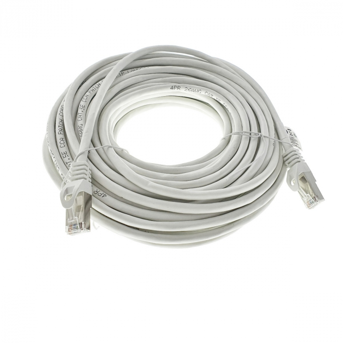 Cablu ecranat FTP, Lanberg 41999, cat.5e, mufat 2xRJ45, lungime 15m, AWG 26, 100 MHz, de legatura retea, ethernet, alb [3]