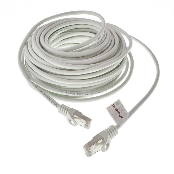 Cablu ecranat FTP, Lanberg 42101, cat.5e, mufat 2xRJ45, lungime 20m, AWG 26, 100 MHz, de legatura retea, ethernet, alb [2]