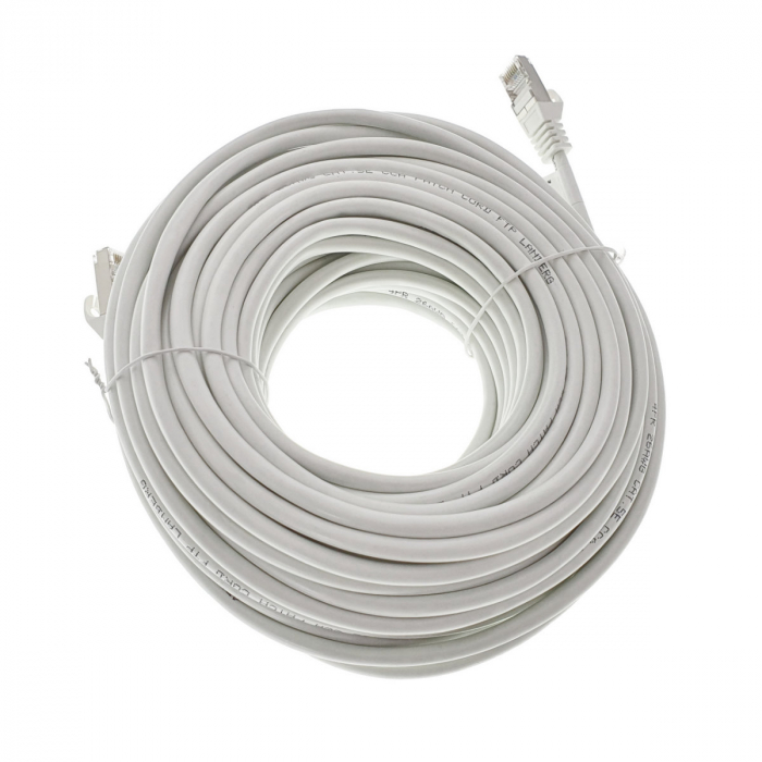 Cablu ecranat FTP, Lanberg 42101, cat.5e, mufat 2xRJ45, lungime 20m, AWG 26, 100 MHz, de legatura retea, ethernet, alb [4]