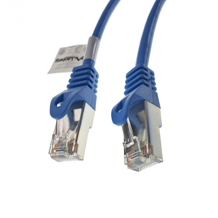 Cablu ecranat FTP, Lanberg 42790, cat.5e, mufat 2xRJ45, lungime 30m, AWG 26, 100 MHz, de legatura retea, ethernet, albastru [3]