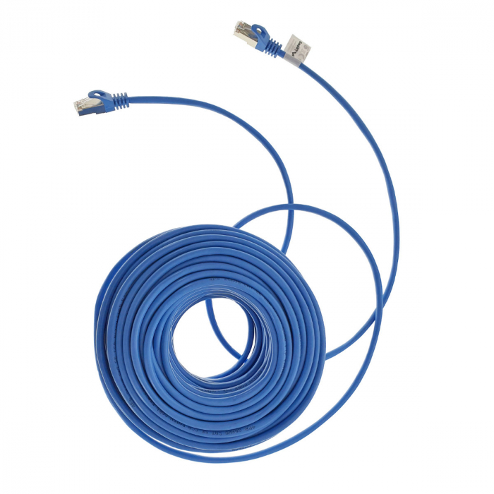 Cablu ecranat FTP, Lanberg 42790, cat.5e, mufat 2xRJ45, lungime 30m, AWG 26, 100 MHz, de legatura retea, ethernet, albastru [5]