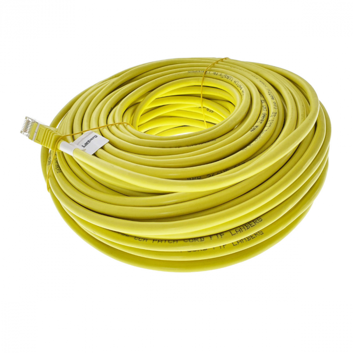 Cablu ecranat FTP, Lanberg 42791, cat.5e, mufat 2xRJ45, lungime 30m, AWG 26, 100 MHz, de legatura retea, ethernet, galben [2]