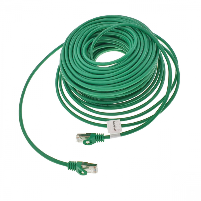 Cablu ecranat FTP, Lanberg 42792, cat.5e, mufat 2xRJ45, lungime 30m, AWG 26, 100 MHz, de legatura retea, ethernet, verde [4]