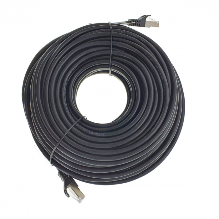 Cablu ecranat FTP, Lanberg 42793, cat.5e, mufat 2xRJ45, lungime 30m, AWG 26, 100 MHz, de legatura retea, ethernet, negru [5]