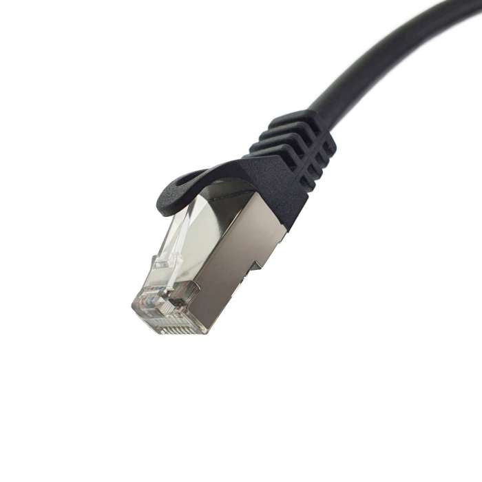 Cablu ecranat FTP, Lanberg 42793, cat.5e, mufat 2xRJ45, lungime 30m, AWG 26, 100 MHz, de legatura retea, ethernet, negru [4]