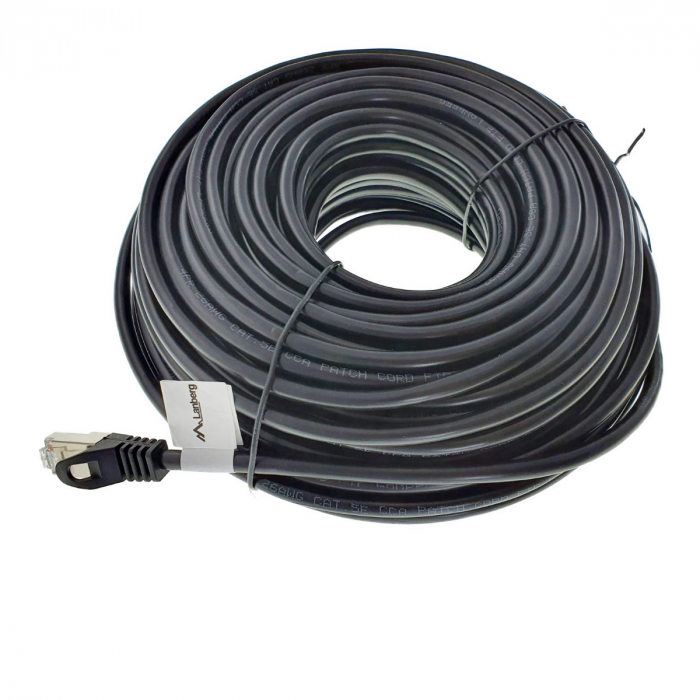 Cablu ecranat FTP, Lanberg 42793, cat.5e, mufat 2xRJ45, lungime 30m, AWG 26, 100 MHz, de legatura retea, ethernet, negru [2]