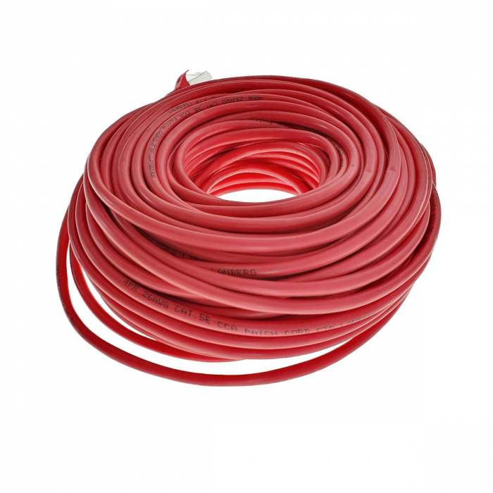 Cablu ecranat FTP, Lanberg 42794 cat.5e, mufat 2xRJ45, lungime 30m, AWG 26, 100 MHz, de legatura retea, ethernet, rosu [2]