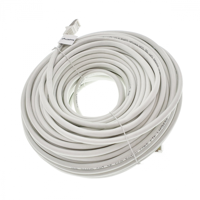 Cablu ecranat FTP, Lanberg 42795, cat.5e, mufat 2xRJ45, lungime 30m, AWG 26, 100 MHz, de legatura retea, ethernet, alb [3]