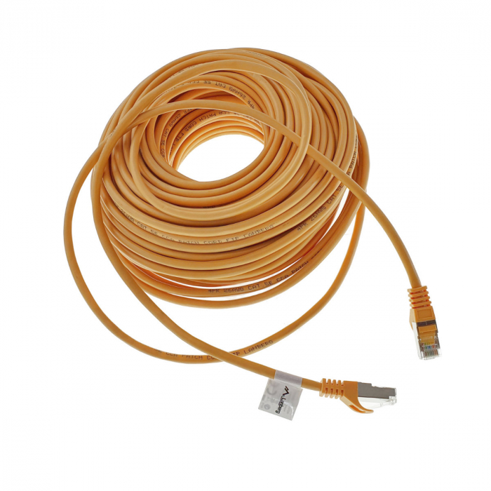 Cablu ecranat FTP, Lanberg 42796 cat.5e, mufat 2xRJ45, lungime 30m, AWG 26, 100 MHz, de legatura retea, ethernet, portocaliu [2]