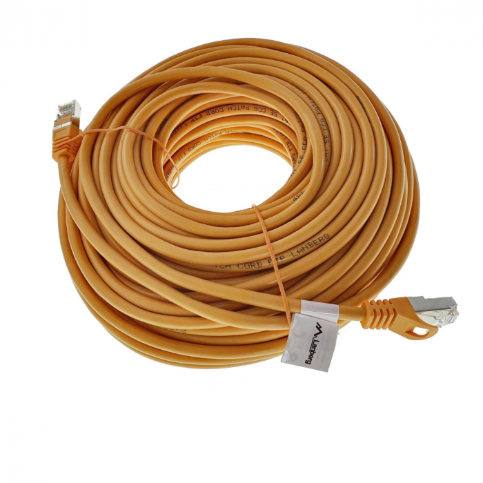 Cablu ecranat FTP, Lanberg 42796 cat.5e, mufat 2xRJ45, lungime 30m, AWG 26, 100 MHz, de legatura retea, ethernet, portocaliu [1]