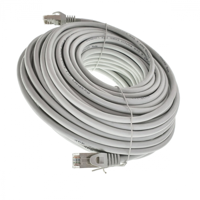 Cablu ecranat FTP, Lanberg 42797, cat.6, mufat 2xRJ45, lungime 30m, AWG 26, 250 MHz, de legatura retea, ethernet, gri [4]