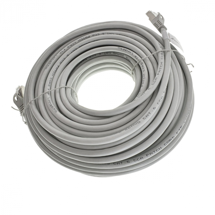 Cablu ecranat FTP, Lanberg 42797, cat.6, mufat 2xRJ45, lungime 30m, AWG 26, 250 MHz, de legatura retea, ethernet, gri [2]