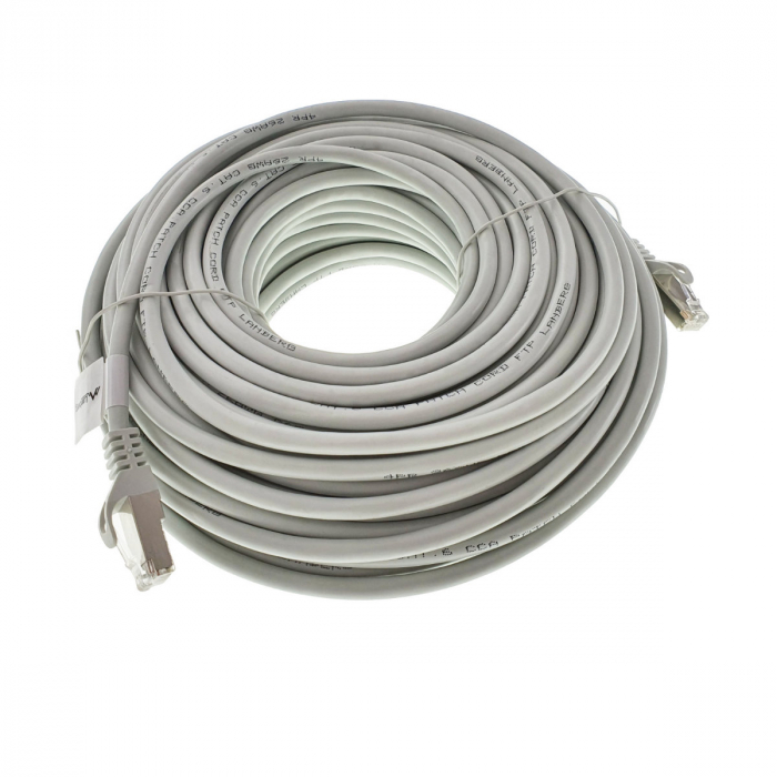 Cablu ecranat FTP, Lanberg 42797, cat.6, mufat 2xRJ45, lungime 30m, AWG 26, 250 MHz, de legatura retea, ethernet, gri [5]