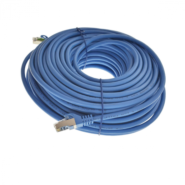 Cablu ecranat FTP, Lanberg 42798, cat.6, mufat 2xRJ45, lungime 30m, AWG 26, 250 MHz, de legatura retea, ethernet, albastru [3]