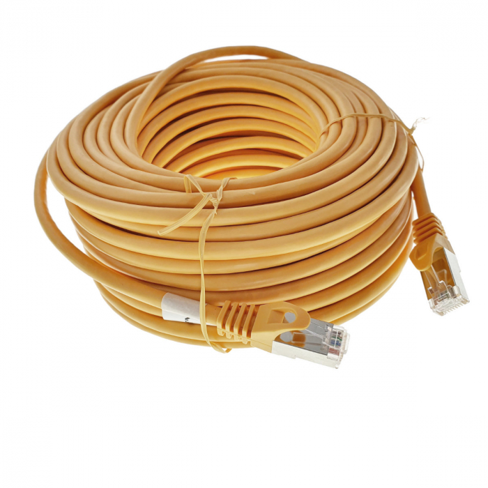 Cablu ecranat FTP, Lanberg 42799, cat 6, mufat 2xRJ45, lungime 30 m, AWG 26, 250 MHz, de legatura retea, ethernet, portocaliu [2]