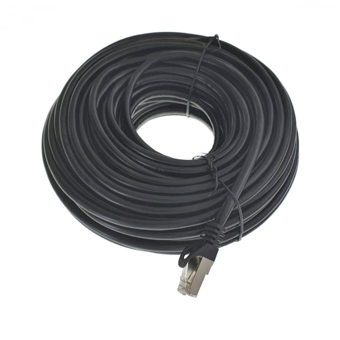 Cablu ecranat FTP, Lanberg 42801, cat.6, mufat 2xRJ45, lungime 30m, AWG 26, 250 MHz, de legatura retea, ethernet, negru [3]
