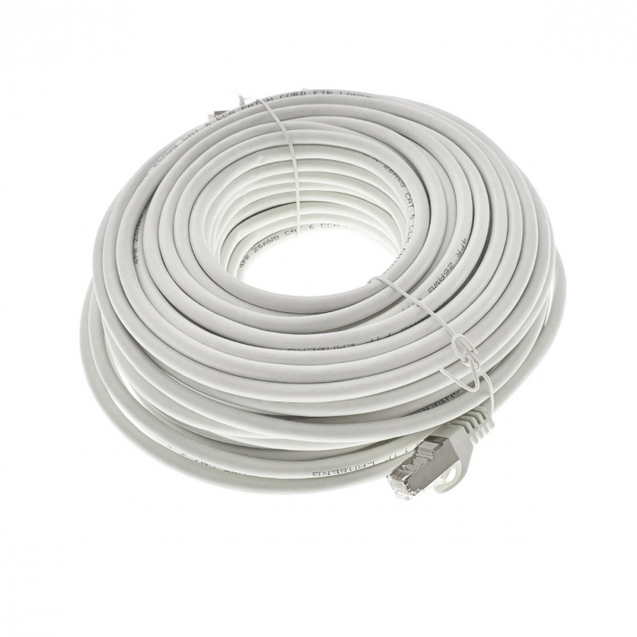 Cablu ecranat FTP, Lanberg 42803, cat.6, mufat 2xRJ45, lungime 30m, AWG 26, 250 MHz, de legatura retea, ethernet, alb [5]