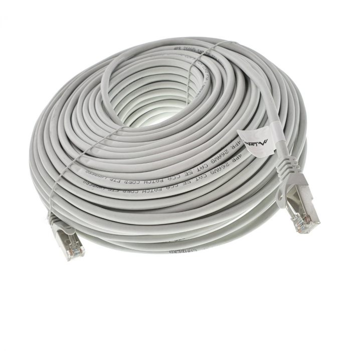 Cablu ecranat FTP, Lanberg 42813, cat.5e, mufat 2xRJ45, lungime 50m, AWG 26, 100 MHz, de legatura retea, ethernet, gri [4]
