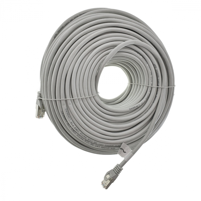 Cablu ecranat FTP, Lanberg 42813, cat.5e, mufat 2xRJ45, lungime 50m, AWG 26, 100 MHz, de legatura retea, ethernet, gri [3]