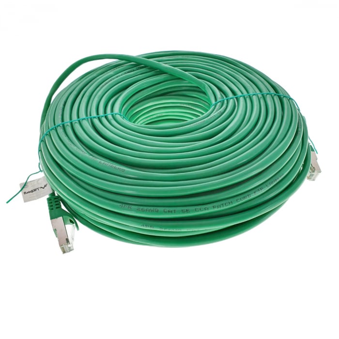 Cablu ecranat FTP, Lanberg 42816, cat.5e, mufat 2xRJ45, lungime 50m, AWG 26, 100 MHz, de legatura retea, ethernet, verde [2]