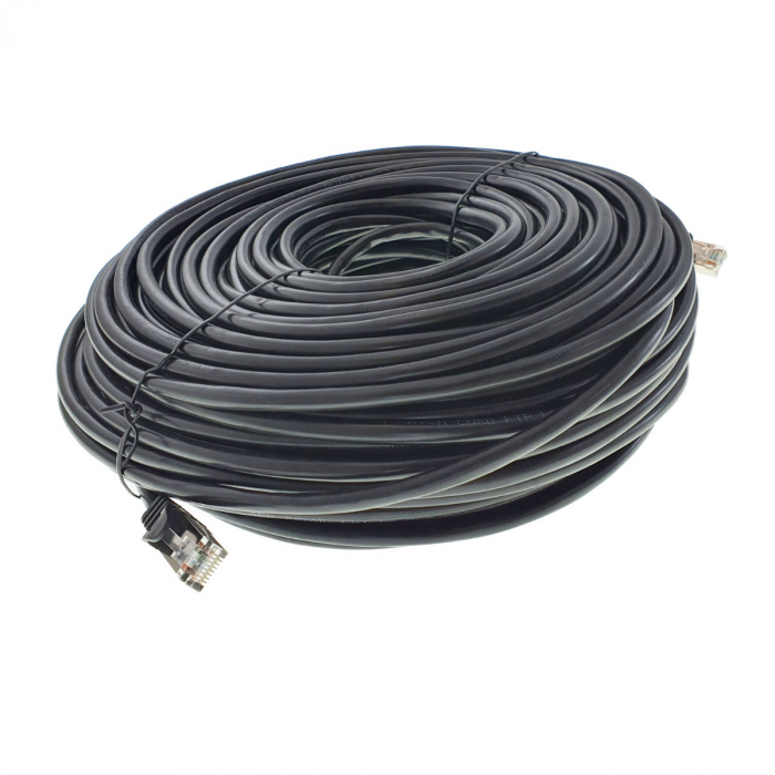 Cablu ecranat FTP, Lanberg 42817, cat.5e, mufat 2xRJ45, lungime 50m, AWG 26, 100 MHz, de legatura retea, ethernet, negru [2]