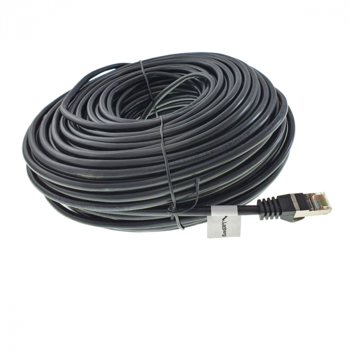 Cablu ecranat FTP, Lanberg 42817, cat.5e, mufat 2xRJ45, lungime 50m, AWG 26, 100 MHz, de legatura retea, ethernet, negru [4]