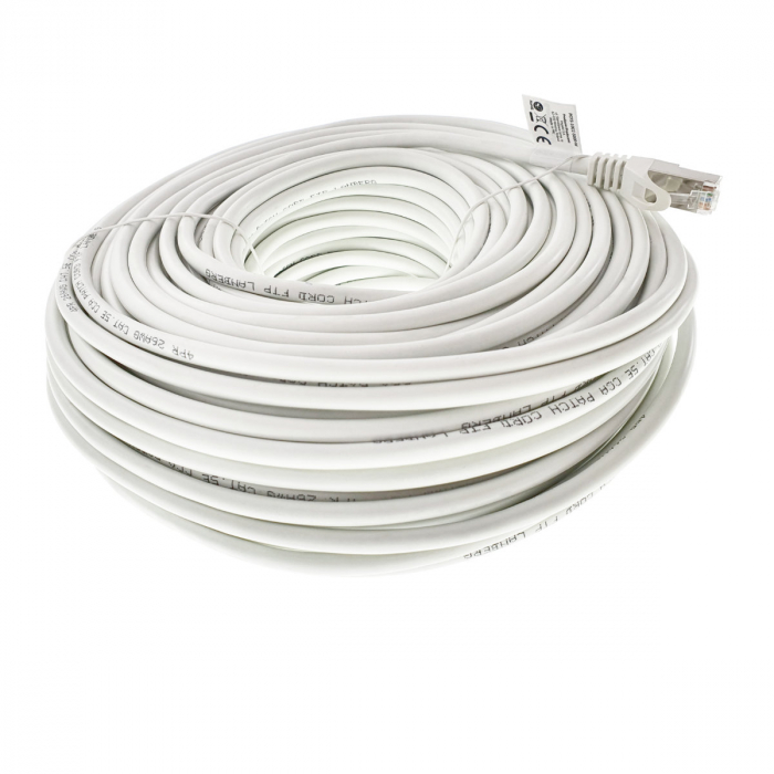 Cablu ecranat FTP, Lanberg 42819, cat.5e, mufat 2xRJ45, lungime 50m, AWG 26, 100 MHz, de legatura retea, ethernet, alb [4]