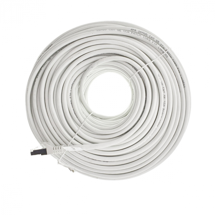 Cablu ecranat FTP, Lanberg 42819, cat.5e, mufat 2xRJ45, lungime 50m, AWG 26, 100 MHz, de legatura retea, ethernet, alb [5]