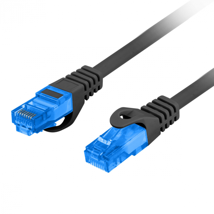 Cablu ecranat S / FTP, Lanberg 42468, cat.6A, mufat 2xRJ45, lungime 1m, AWG 26, 500 MHz, de legatura retea, ethernet, negru [3]