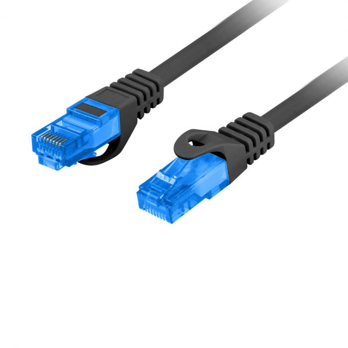 Cablu ecranat S / FTP, Lanberg 42715, cat6A, mufat 2xRJ45, lungime 10 m, AWG 26, 500 MHz, LSZH, de legatura retea, ethernet, negru [1]